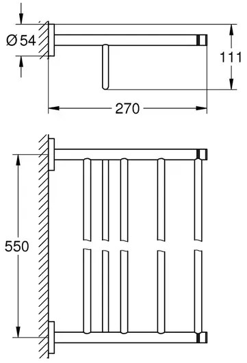 Bara portprosop cu suport Grohe Essentials 60 cm auriu periat Cool Sunrise