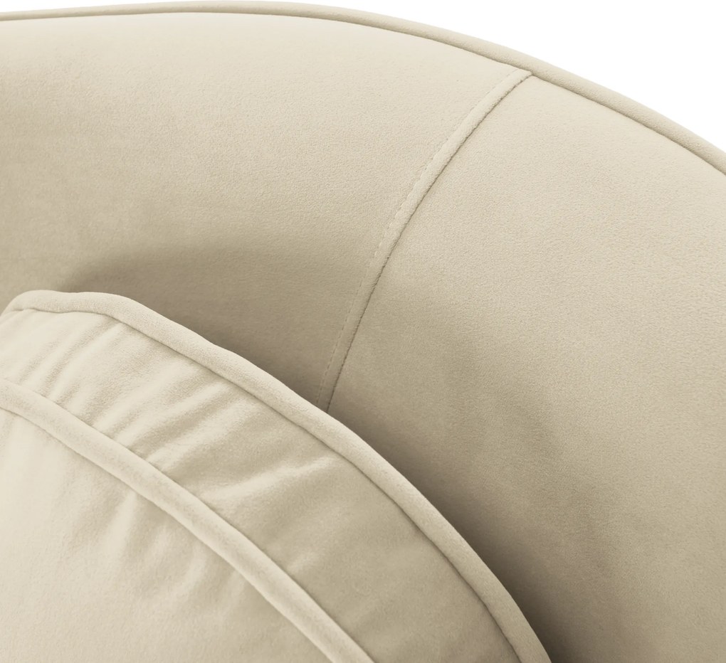 Canapea cu 3 locuri de design, ţesătură Velvet bejgold crom auriu, EZIO TYP 3