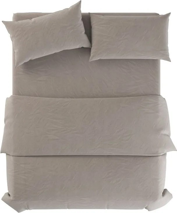 Lenjerie de pat gri deschis/taupe din in pentru pat de o persoană 135x200 cm Natural – Native Natural