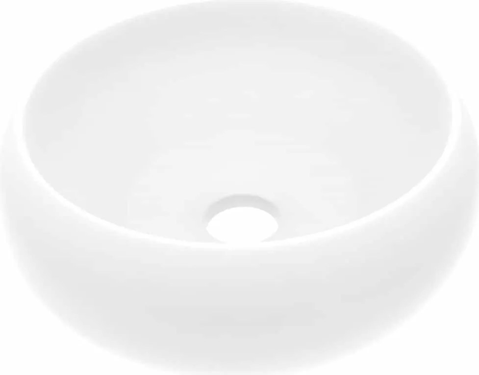 vidaXL Chiuvetă de baie lux alb mat 40x15 cm ceramică rotund