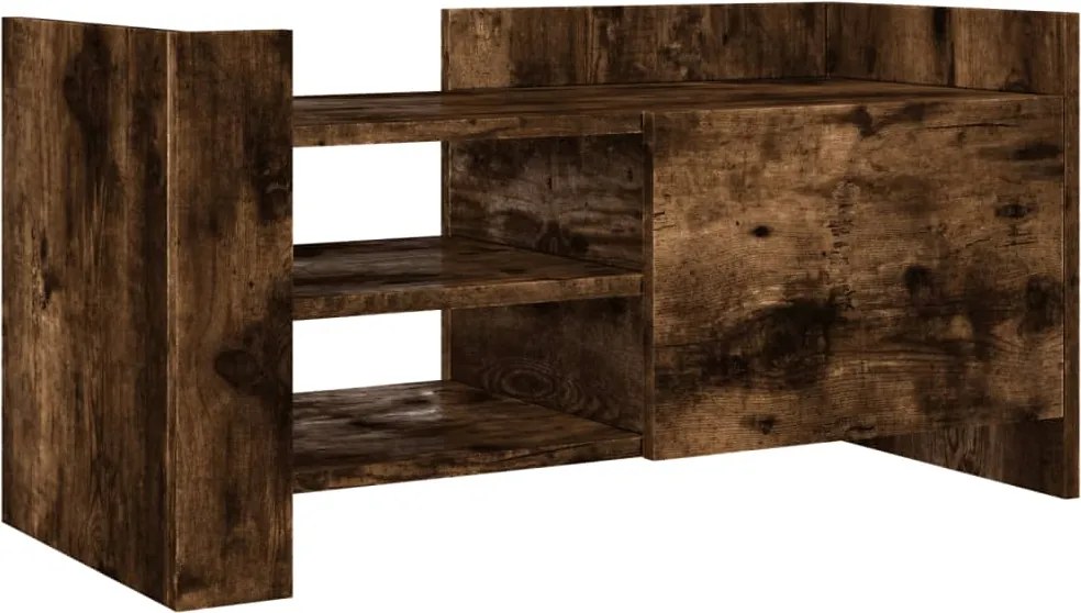 vidaXL Comodă TV, stejar fumuriu, 80x35x40 cm, lemn prelucrat