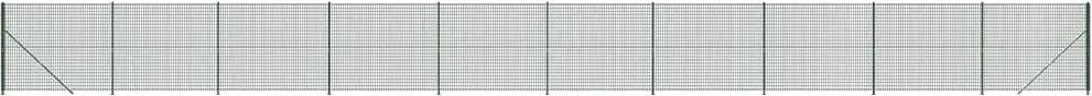 vidaXL Gard plasă de sârmă cu bordură, verde, 1,4x25 m