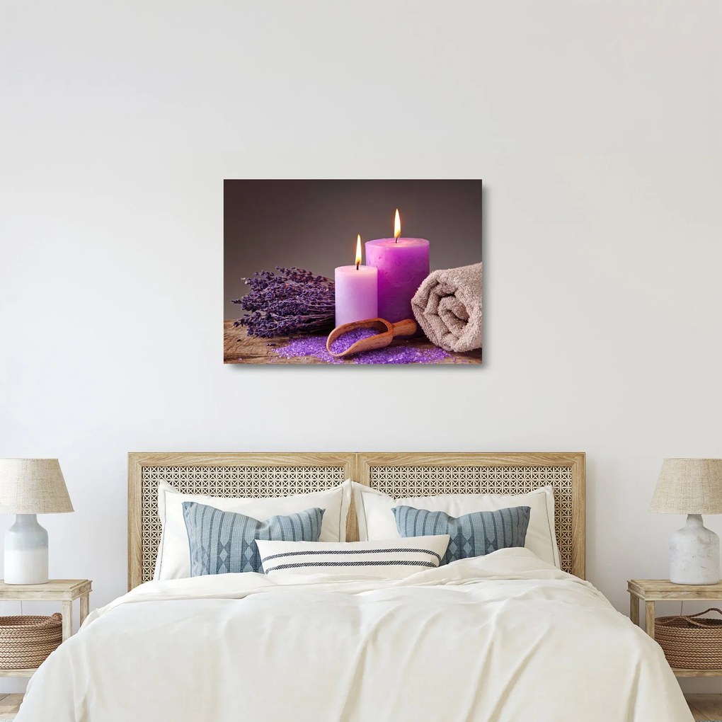 Tablou pe sticlă cu produsele spa (70x50 cm)
