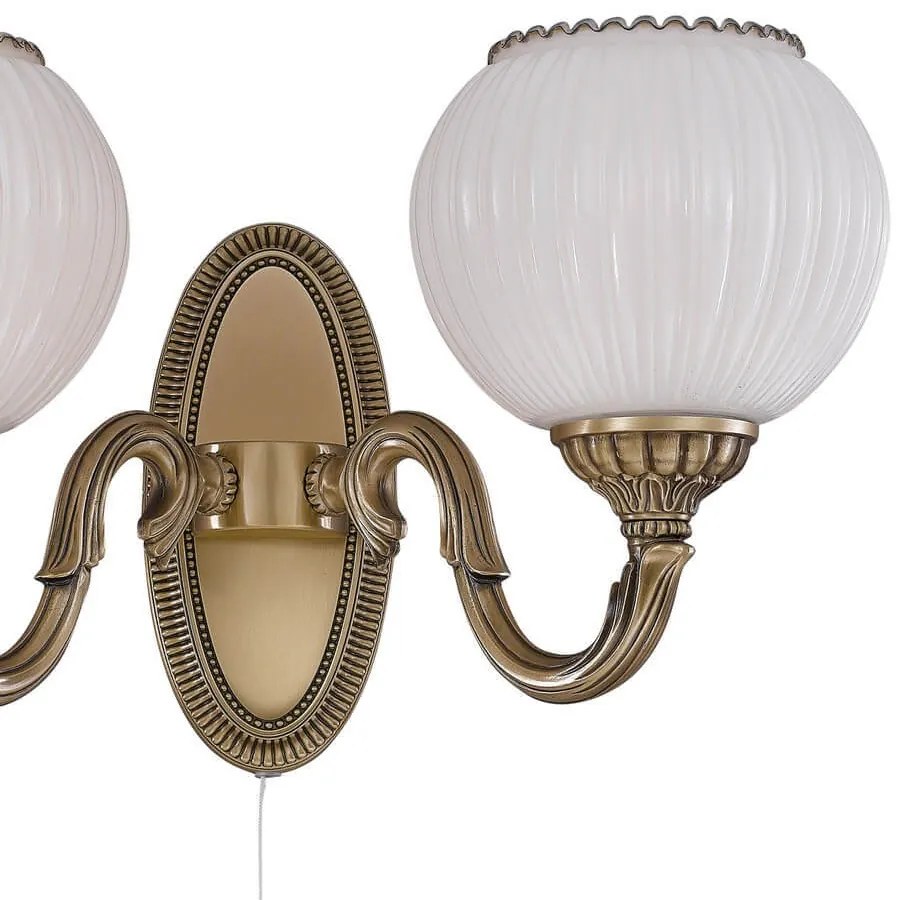 Aplica clasica design italian din alama, sticla 9250 RA-A. 9250/2