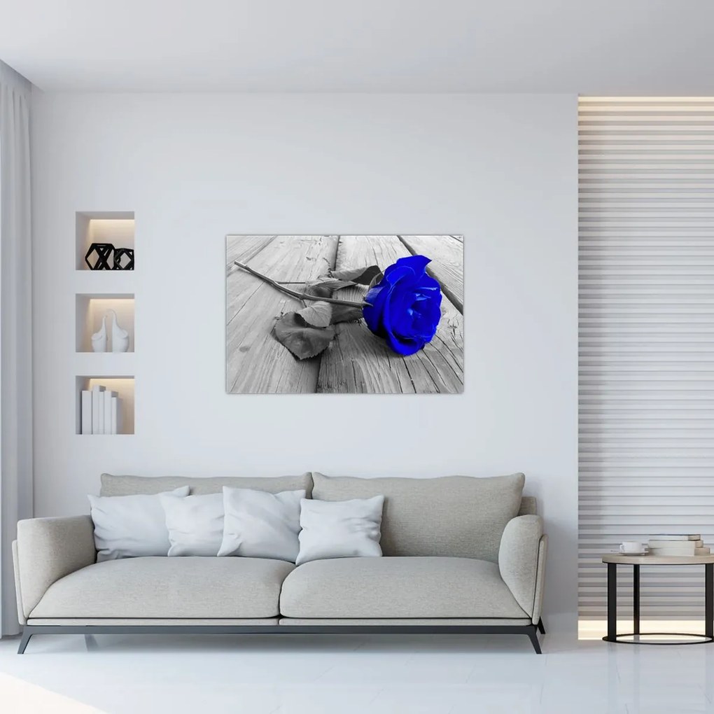 Tablou - Trandafir albastru (90x60 cm)