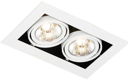 Spot încastrat modern alb cu 2 lumini reglabil - Oneon 70