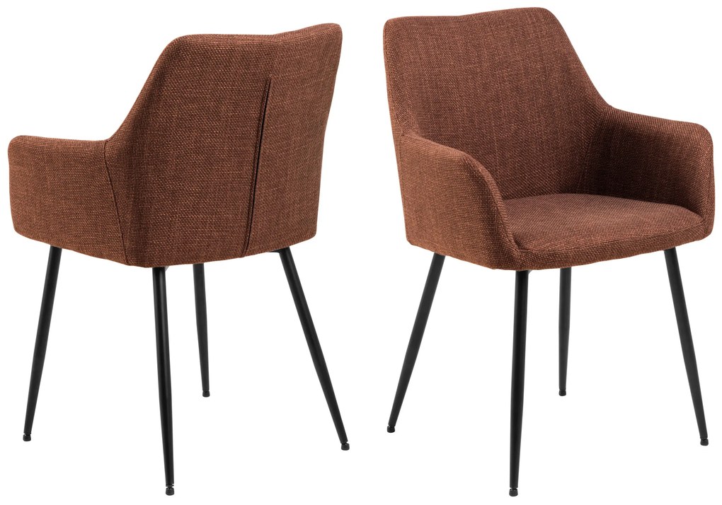MAZZONI EXPORT VERA Teracotă (material Basel 44) - SCAUN MODERN ADÂNC TAPIȚAT PENTRU SALON/LIVING LOFT