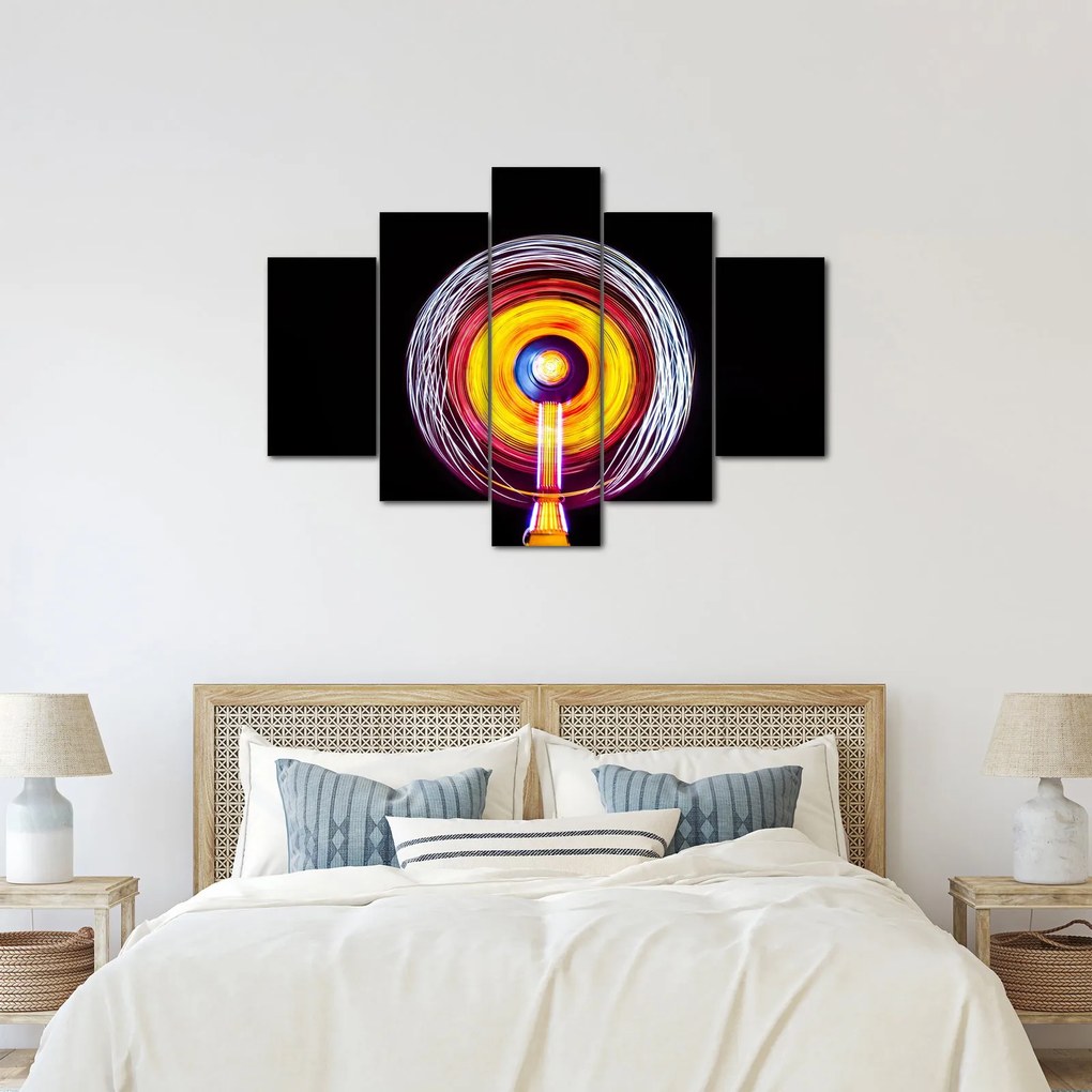 Tablou cu lumini în cerc (150x105 cm)