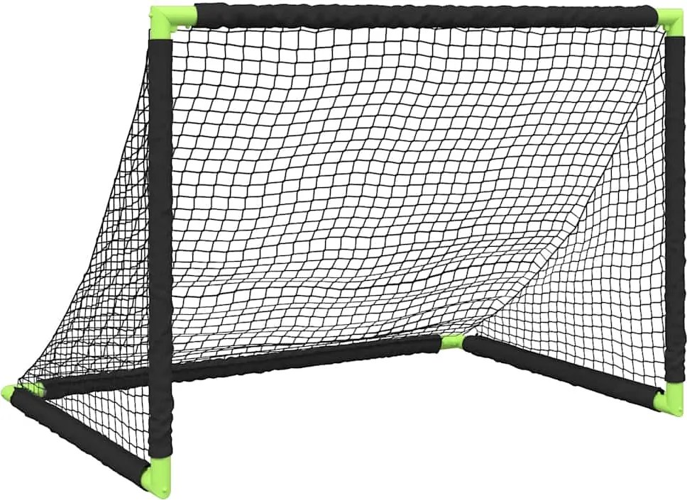 vidaXL Poartă de fotbal pentru copii, pliabilă, negru, 90x64x64 cm