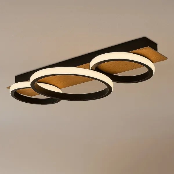 Plafonieră LED ROWENA, 18W, 230V, negru/maro