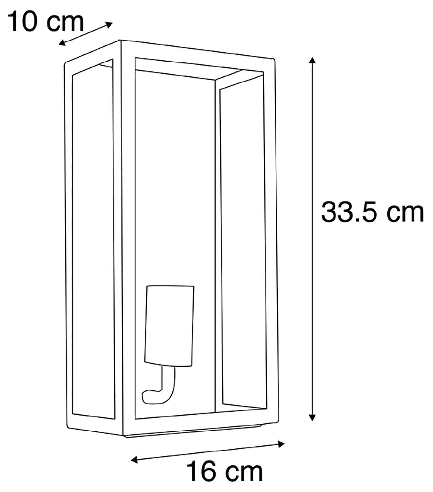 Set de 2 Aplice exterioare negre IP44 cu sticlă - Rotterdam
