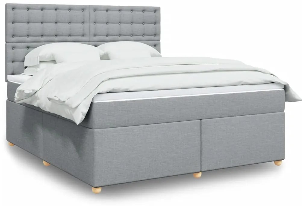vidaXL Pat continental, gri deschis, 180x200 cm, material textil