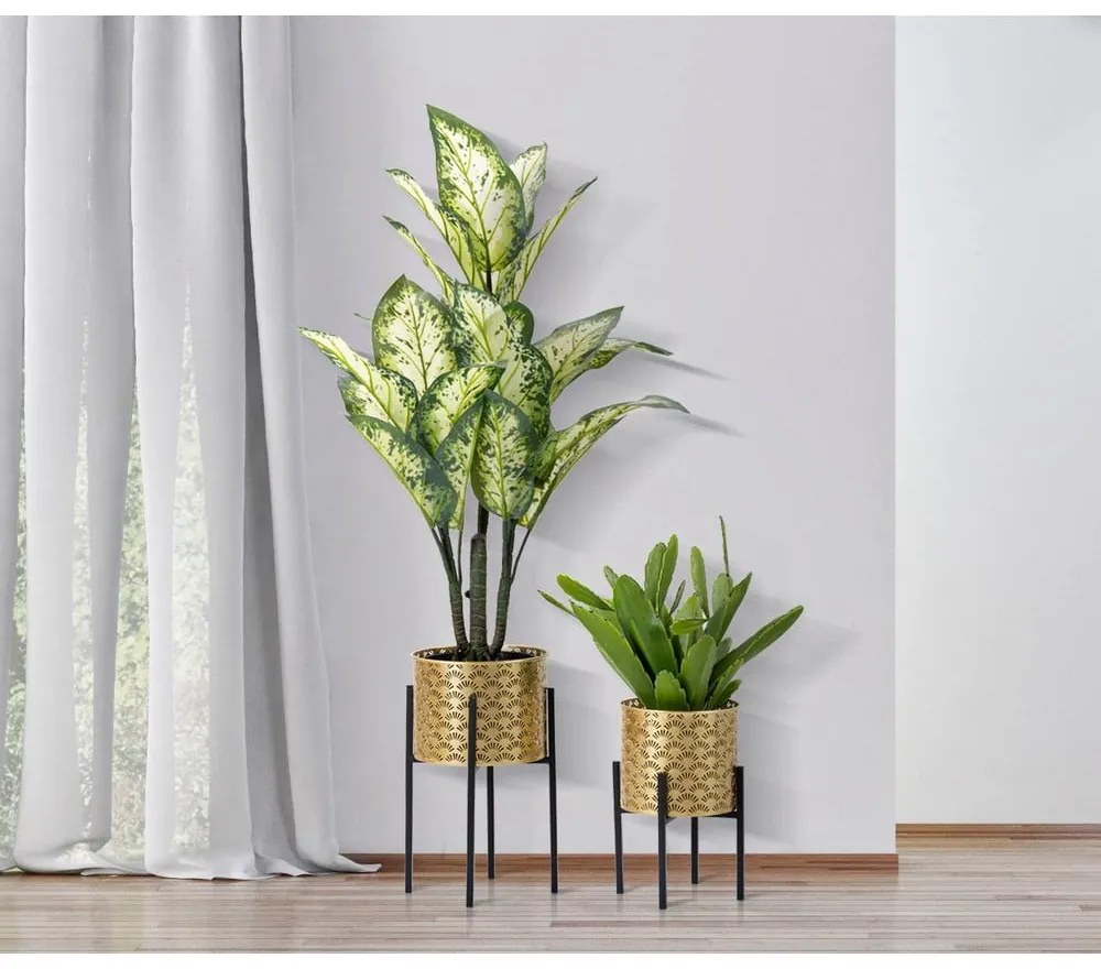 Set 2 suporturi pentru ghivece Mauro Ferretti Glissy, înălțime 38 cm, auriu