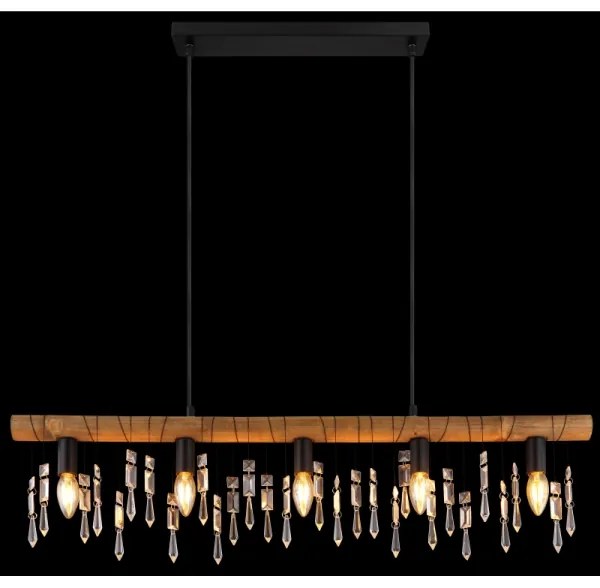 Globo 15532-5H - Lustră suspendată pe cablu KIRA 5xE14/40W/230V negru/maro