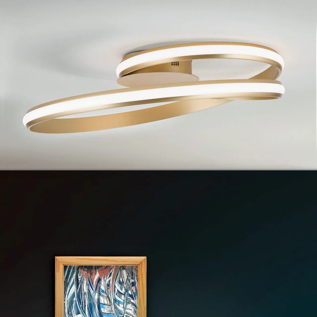 Plafoniera, Lustra aplicata dimabila Circus satin brass