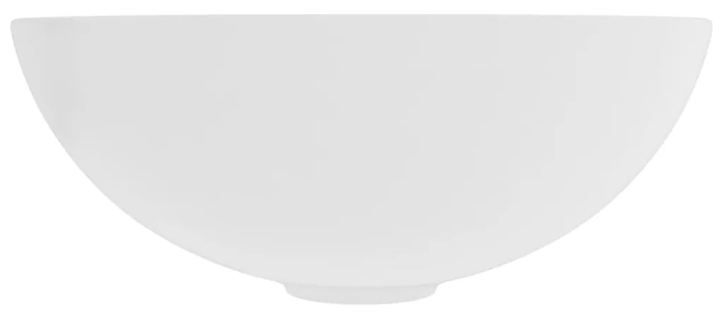 Chiuveta de baie, alb mat, ceramica, rotund matte white