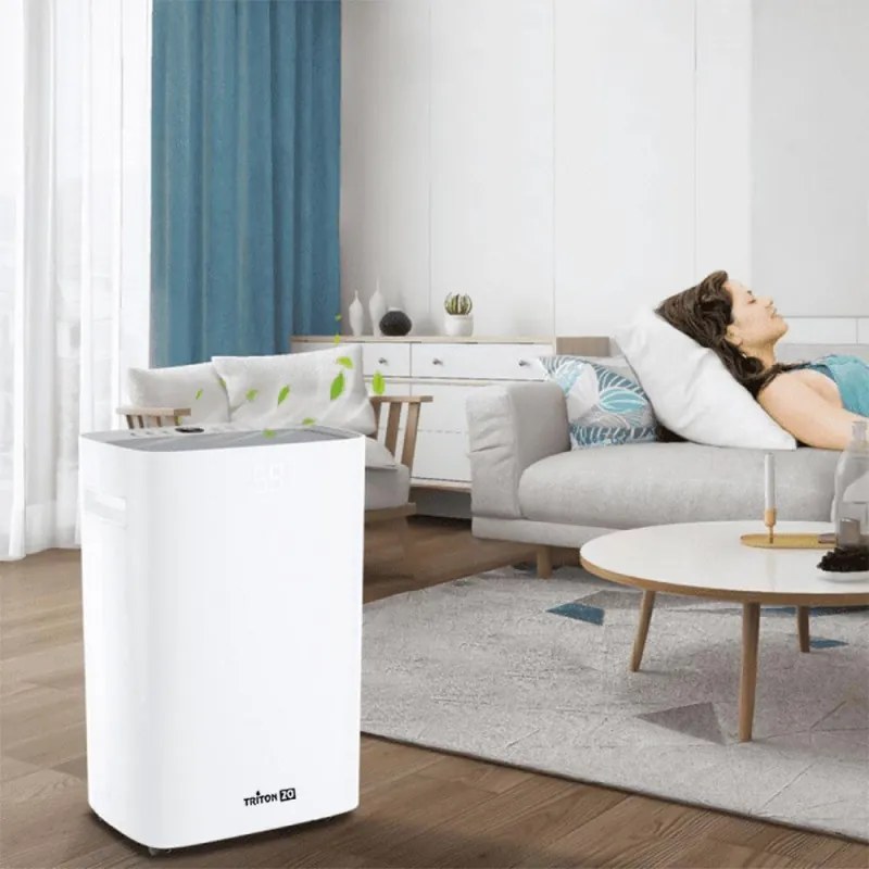 Dezumidificator Attractive TRITON 20, 340W, 2.5 L, Pana la 24L/24h, R290, Timer, Dezghetare automata, Senzor de umiditate, Alb