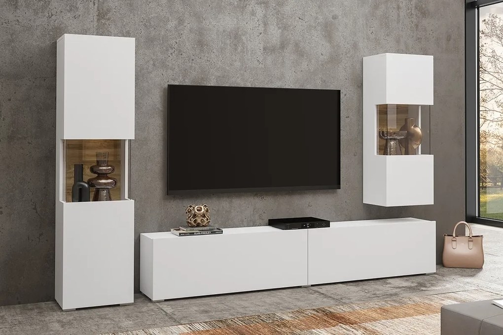 Mobilier living Avernic Typ 10 (Alb + Stejar wotan). 1042050
