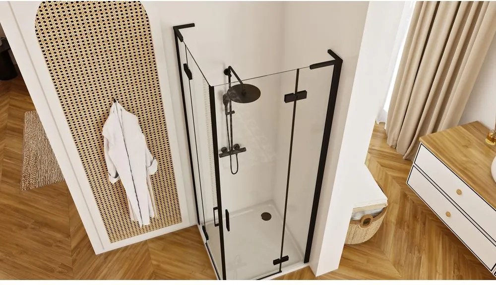 Cabina dus REA Hugo Double 90x90 cm negru