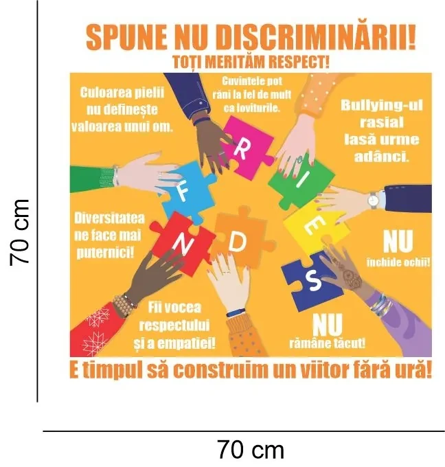 Sticker perete STOP Bullying - STOP Discriminarii!