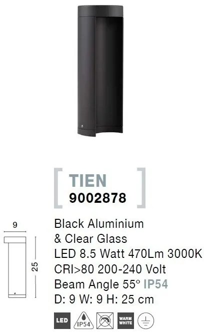 Stalp LED mic pentru iluminat exterior IP54 TIEN
