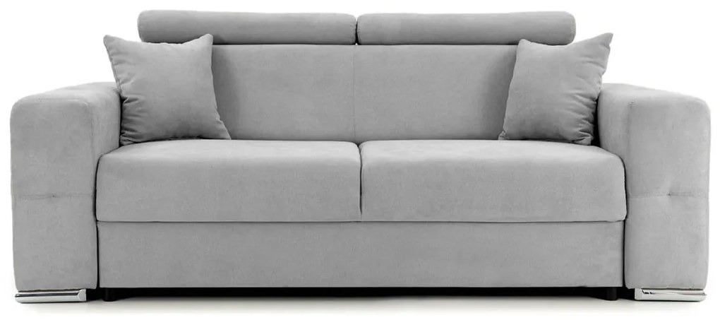 Canapea Fixă 2 locuri BELLAGIO, cu tetiere reglabile, 205x100x100 cm, Gri-Deschis-Enjoy