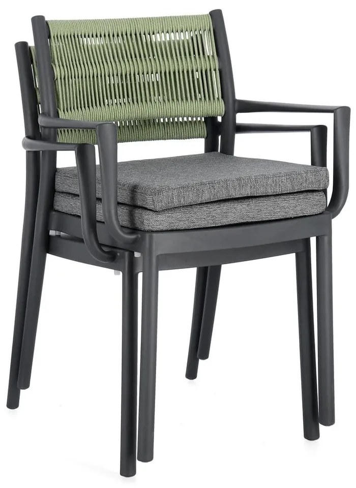 Scaune de grădină gri 4 buc. din plastic Alvin – Bizzotto