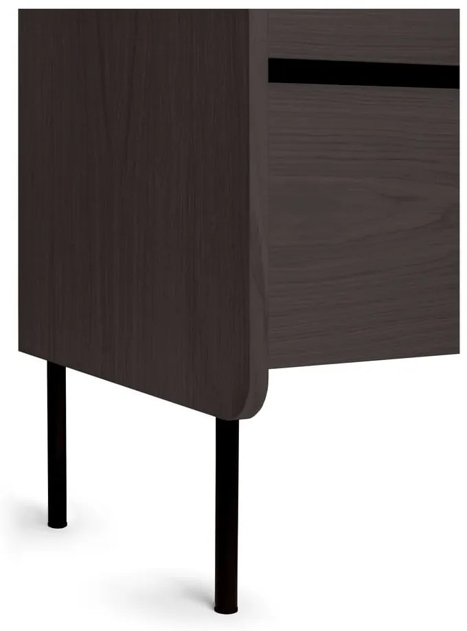 Comodă neagră înaltă cu aspect de lemn de stejar 80x82 cm Wrap – Bonami Selection