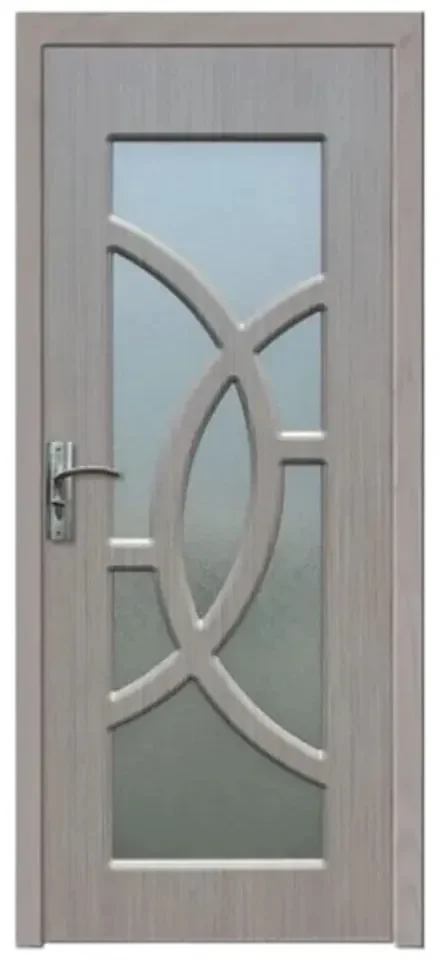 Usa Interior din MDF Novo Doors ND309, Cadru din Lemn Masiv, Geam Sablat, KIT COMPLET, Toc , Manere si balamale incluse (Culoare: Alb, Dimensiune: 70