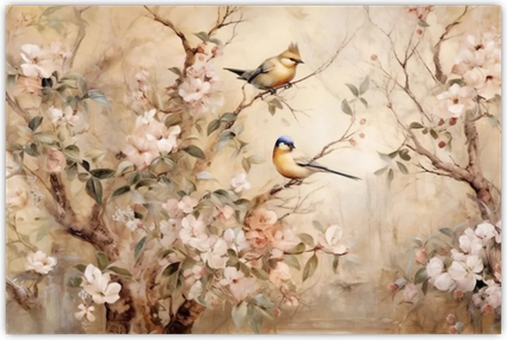 Tablou - Pictură de păsări de epocă II. (90x60 cm)