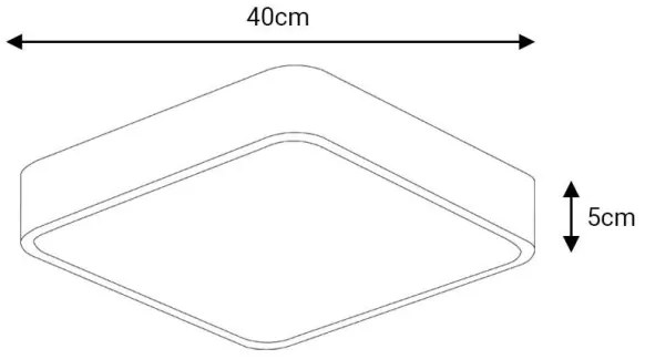 Plafonieră LED FELIZ LED/40W/230V 4000K 40x40 cm negru
