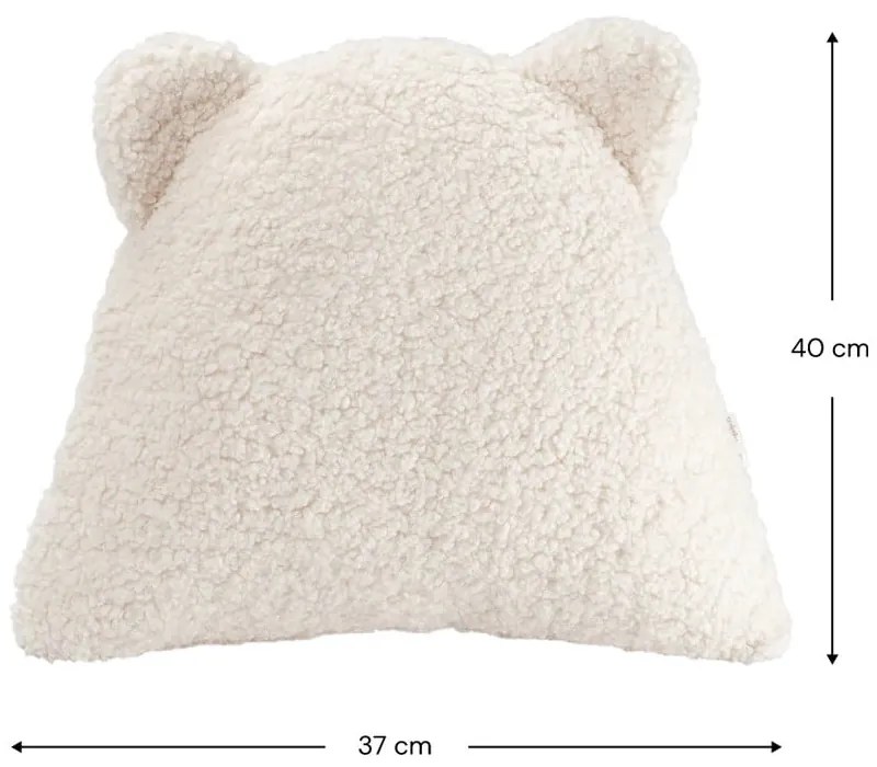 Pernă decorativă pentru copii crem cu tapițerie din țesătură bouclé Bear – Wigiwama