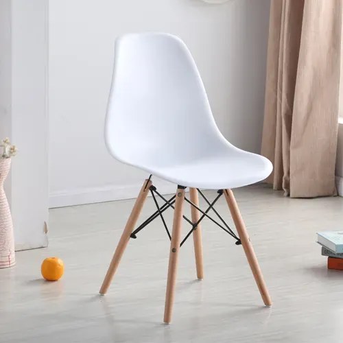 Scaune de sufragerie 4buc albe, stil scandinav Classic
