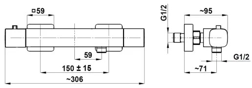 KFA Armatura 5756-010-34 - Baterie termostatică pentru duș MALAGA aur roz
