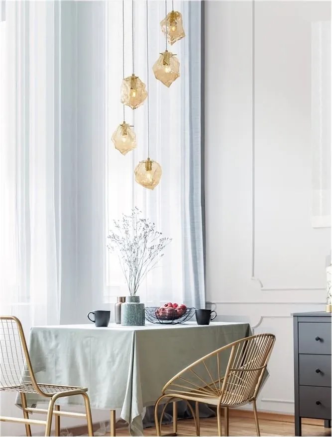 Lustra cu 5 Pendule design decorativ modern ODELLE
