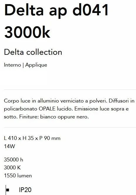 Aplica LED ambientala Delta ap d041 3000k alba