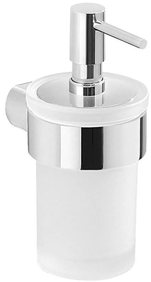 Dozator de perete pentru săpun Gedy PIRENEI 110 mm sticlă alburie/crom lucios