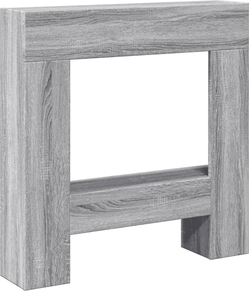 vidaXL Mască de șemineu, sonoma gri, 81x18x82 cm, lemn prelucrat