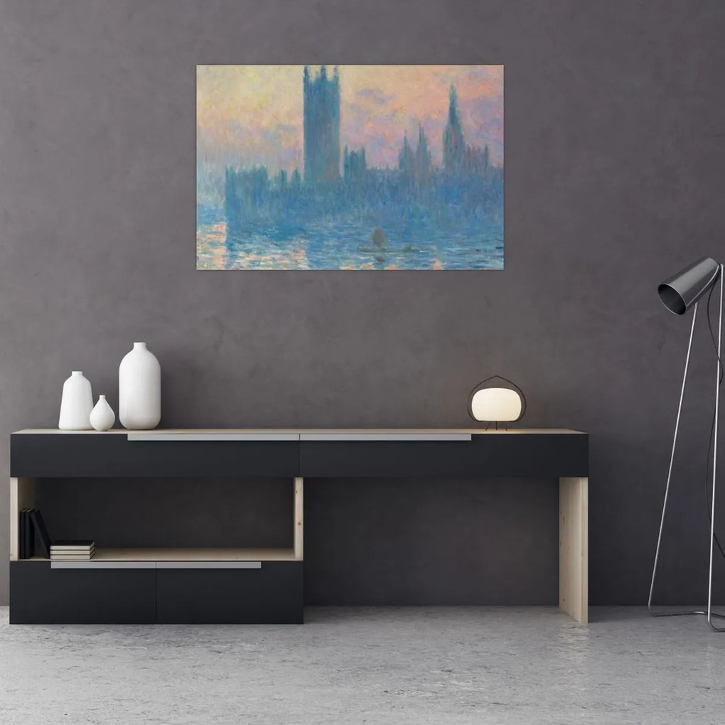 Tablou - Claude Monet, The Houses of Parliament, Sunset, reproducere (90x60 cm)