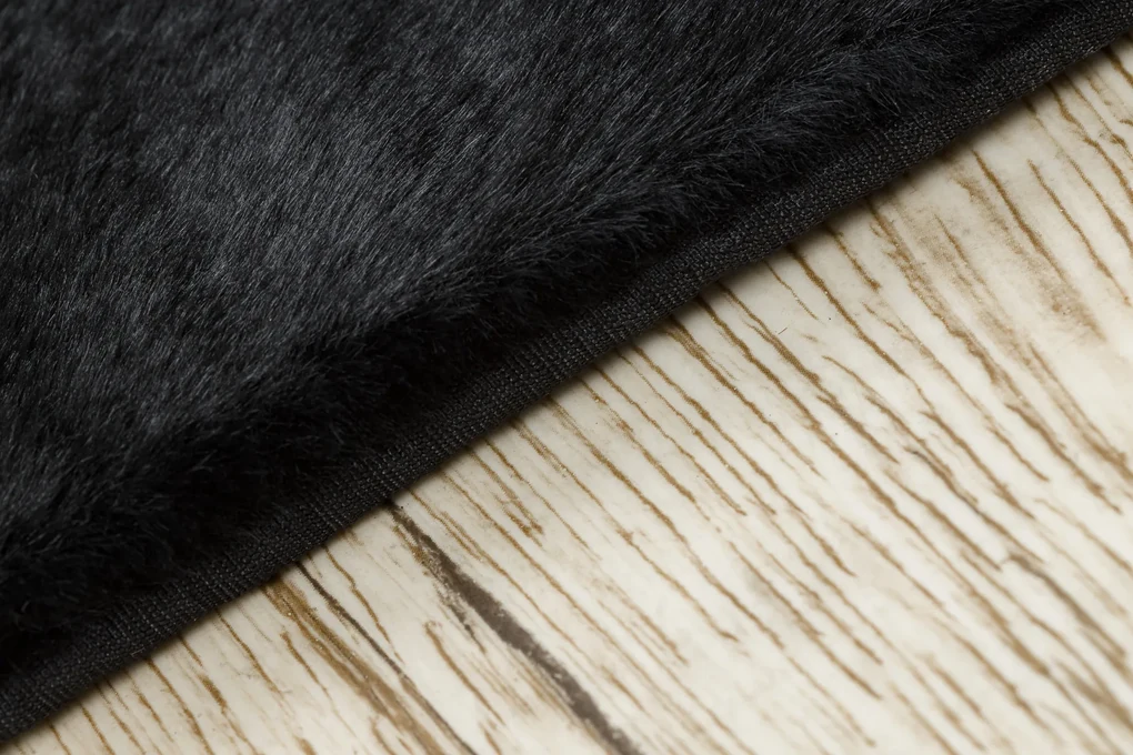 Covor modern de spălat POSH shaggy negru, antiderapant, gros