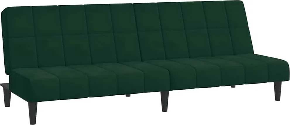 vidaXL Canapea extensibilă cu 2 locuri, verde închis, catifea