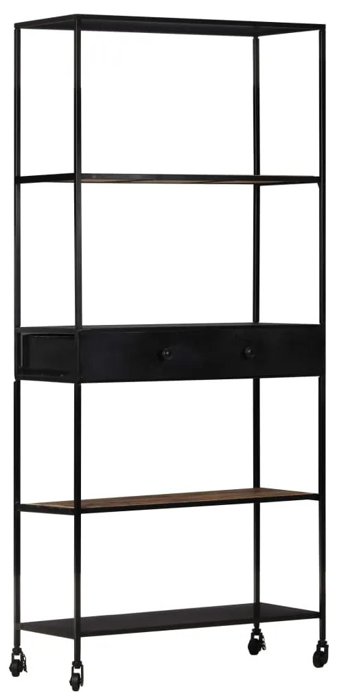vidaXL Bibliotecă, 80x35x180 cm, lemn mango nefinisat &amp; fier