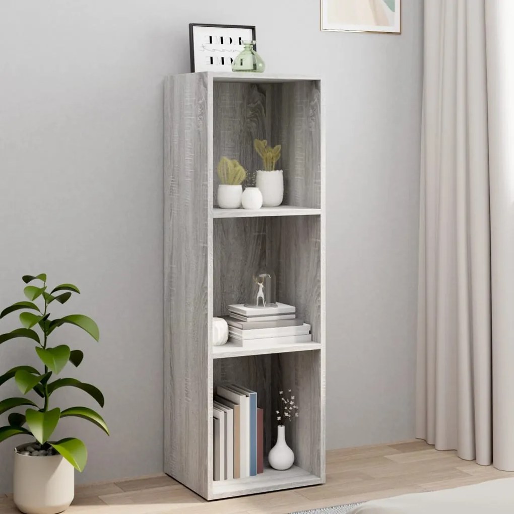826656 vidaXL Bibliotecă/dulap TV, gri sonoma, 36x30x114 cm, lemn prelucrat