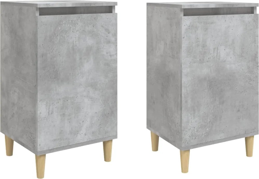 vidaXL Noptiere, 2 buc., gri beton, 40x35x70 cm, lemn prelucrat