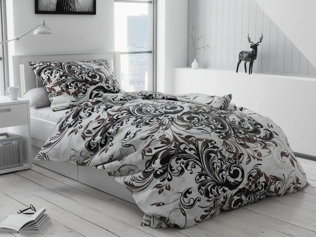 Lenjerie de pat creponata Čestmír negru Dimensiune lenjerie de pat: 2 buc 70 x 90 cm | 200 x 220 cm