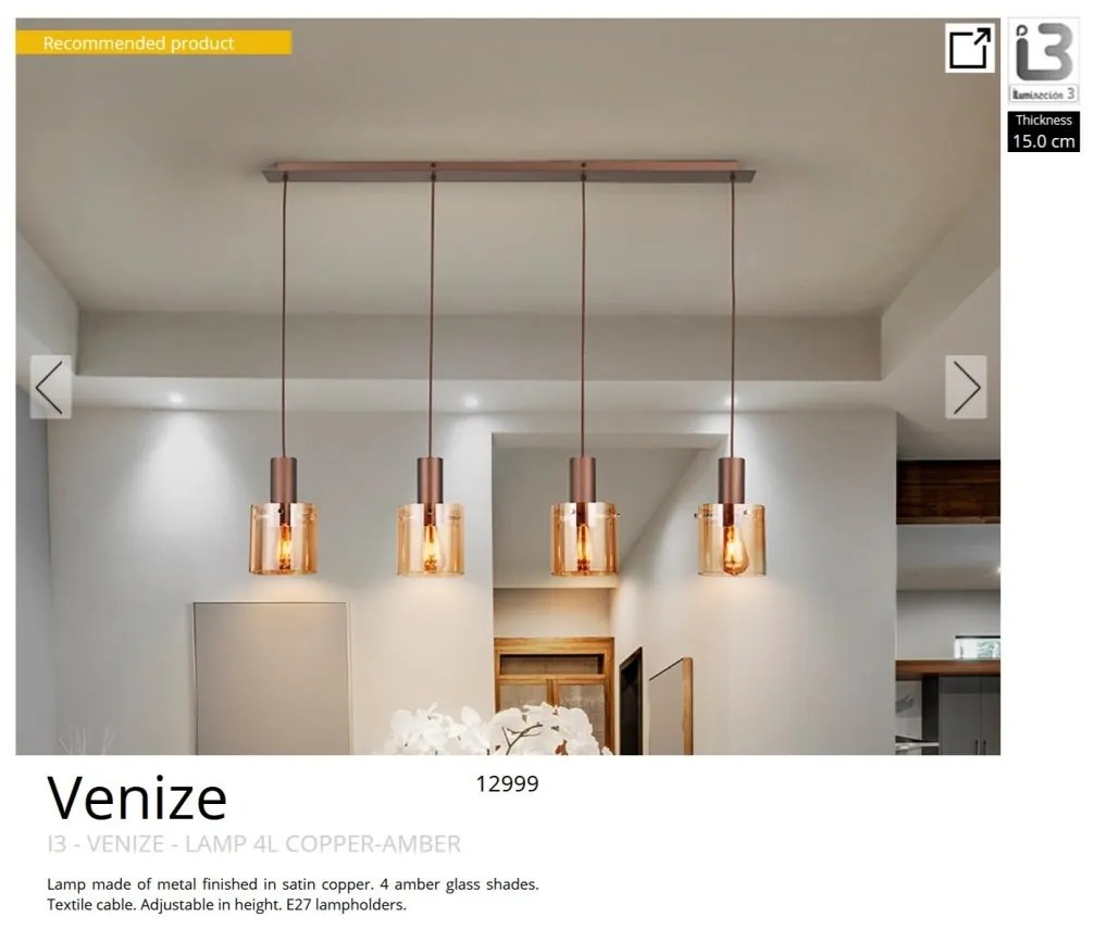 Lustra suspendata design modern Venize 4L