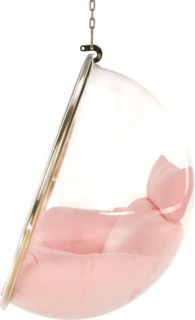 Scaun suspendat, transparent/ auriu/ roz, BUBBLE NEW TIP 1