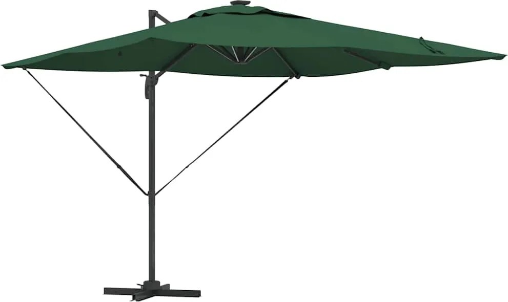 vidaXL Umbrelă de soare Verde 286 x 284 x 270 cm Aluminiu și poliester