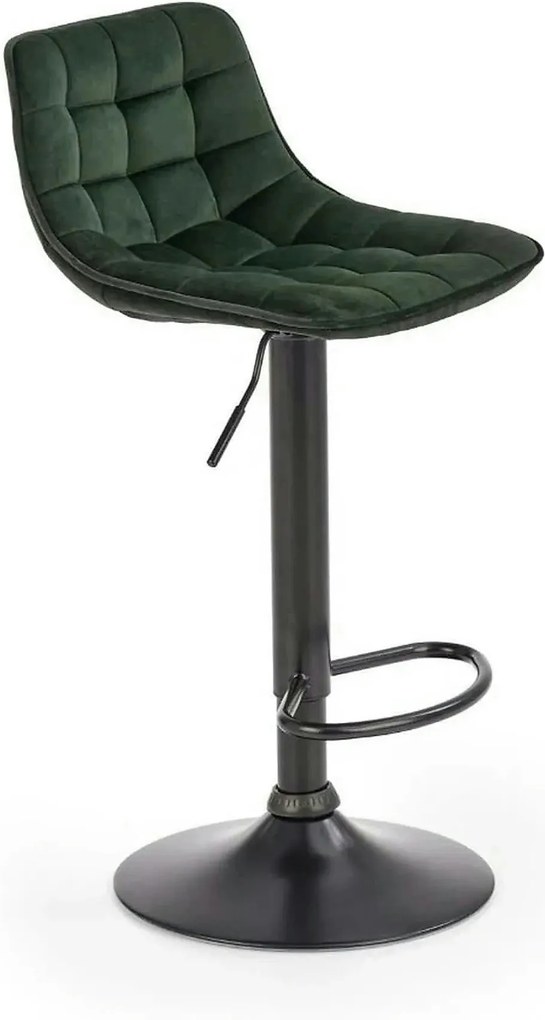 Scaun bar H95, verde inchis/gri inchis, stofa/otel, 43x44x84/106 cm