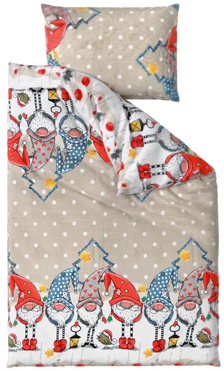 Lenjerie cocolino GNOME bej Dimensiune lenjerie de pat: 70 x 90 cm | 140 x 200 cm